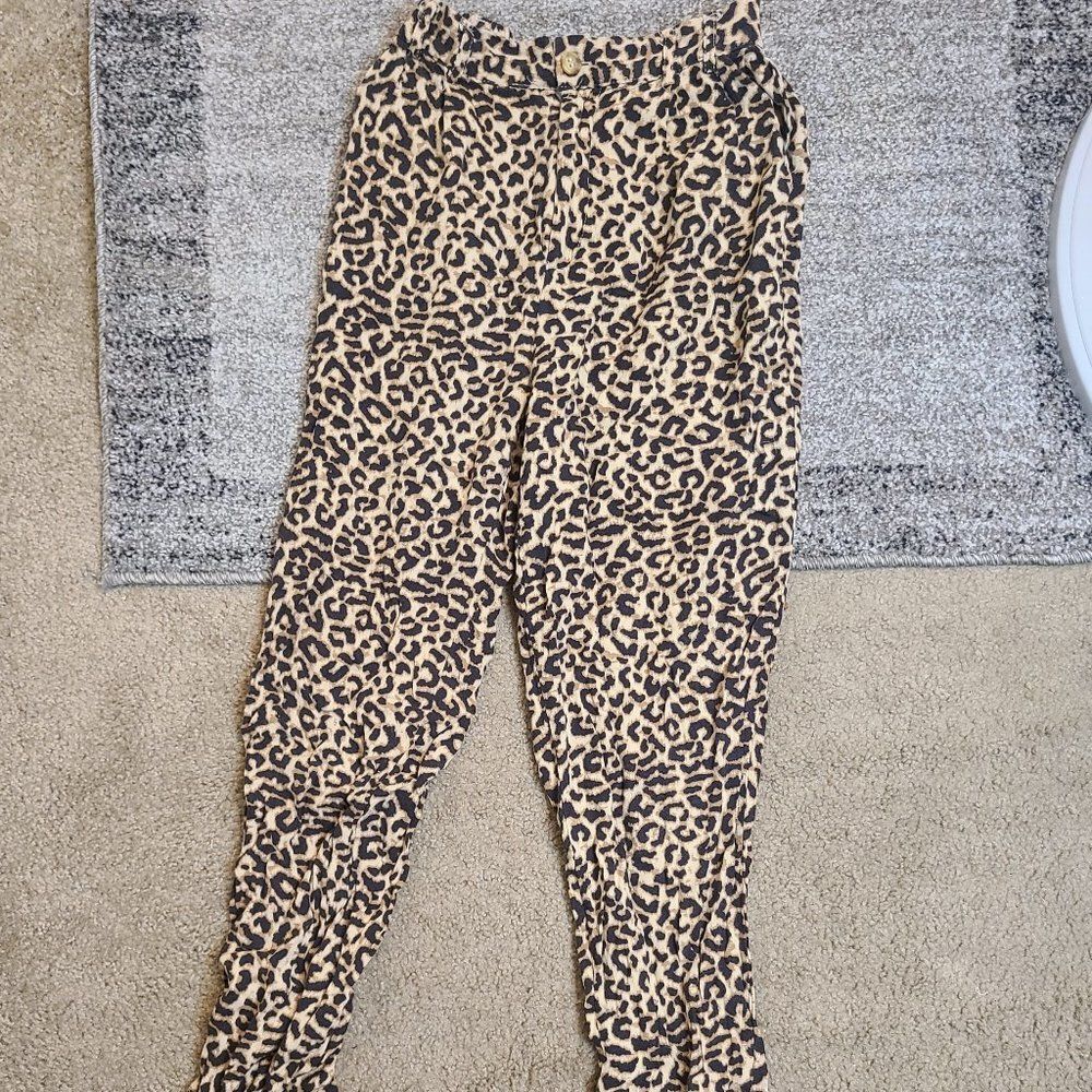 Cotton On Cheetah Casual Pants with Belt Loops Size 6